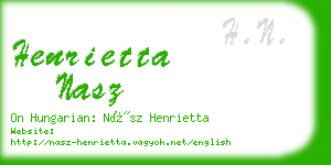 henrietta nasz business card